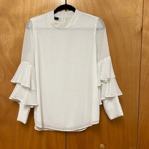 Alfani White Long Sleeve Blouse